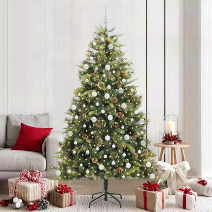 Kunstmatige Scharnier Kerstboom Met Cones Groen