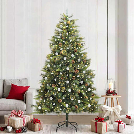 Kunstmatige Scharnier Kerstboom Met Cones Groen
