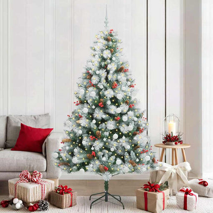 Kunstkerstboom Met Scharnieren Dennenappels En Bessen