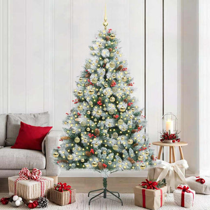 Kunstkerstboom Met Scharnieren Dennenappels En Bessen