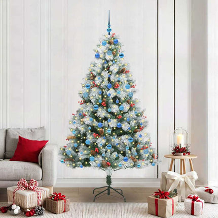 Kunstkerstboom Met Scharnieren Dennenappels En Bessen