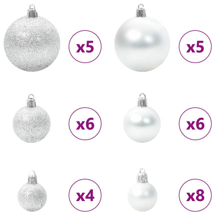 Artificial Pre-Lit Kerstboom Met Ballenset 120 Cm