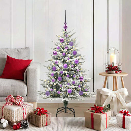 Artificial Pre-Lit Kerstboom Met Ballenset 120 Cm