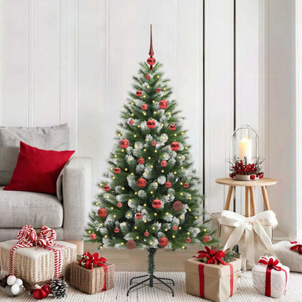 Kunstmatige Scharnierende Kerstboom Met Bedekte Sneeuw Warmwit