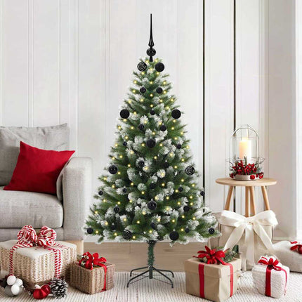Kunstmatige Scharnierende Kerstboom Met Bedekte Sneeuw Warmwit