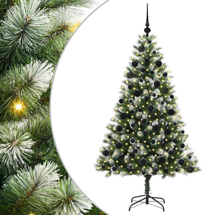 Kunstmatige Scharnierende Kerstboom Met Bedekte Sneeuw Warmwit