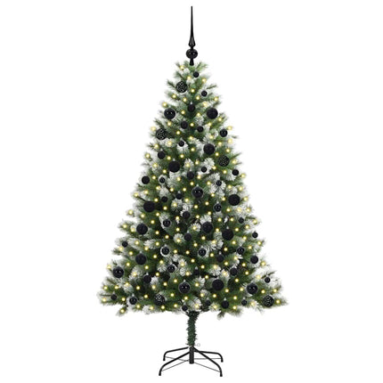 Kunstmatige Scharnierende Kerstboom Met Bedekte Sneeuw Warmwit