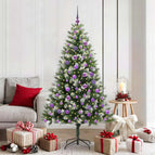 180 cm / met LEDs en lilac ballen