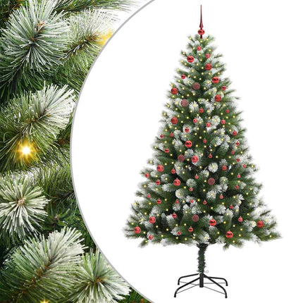 Kunstmatige Scharnierende Kerstboom Met Bedekte Sneeuw Warmwit