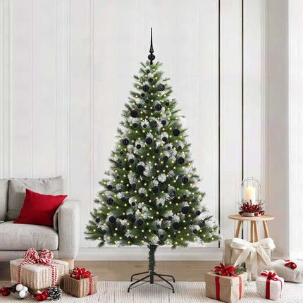 Kunstmatige Scharnierende Kerstboom Met Bedekte Sneeuw Warmwit