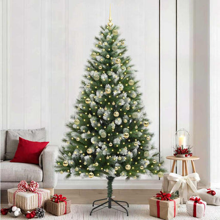 Kunstmatige Scharnierende Kerstboom Met Bedekte Sneeuw Warmwit