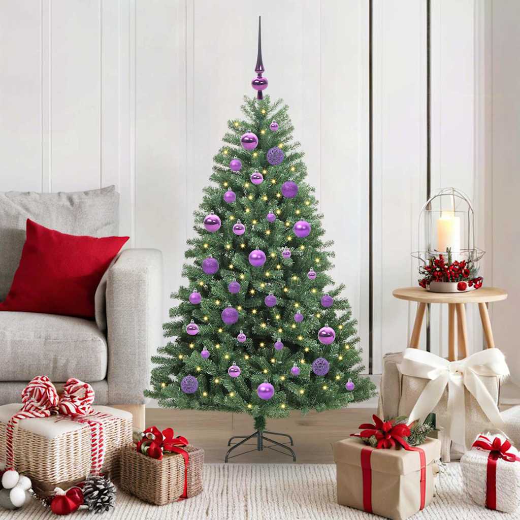 Kunstmatige Inklapbare Kerstboom Groen 120 cm PVC en Metaal