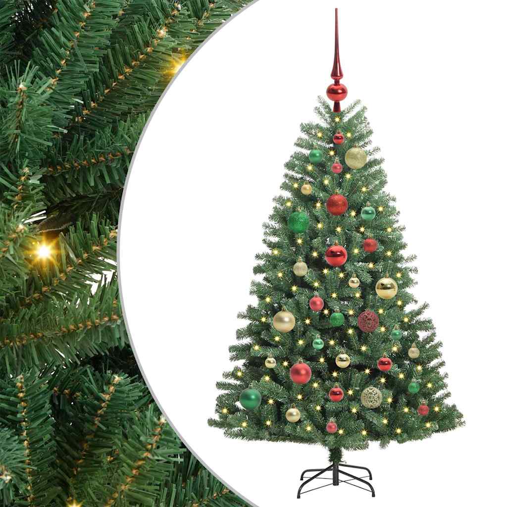 Kunstmatige Inklapbare Kerstboom Groen 120 cm PVC en Metaal