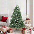 150 cm / Groen / met LED's &witte ballen