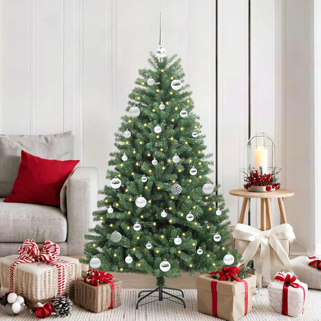 Kunstmatige Inklapbare Kerstboom Groen 150 cm PVC en Metaal