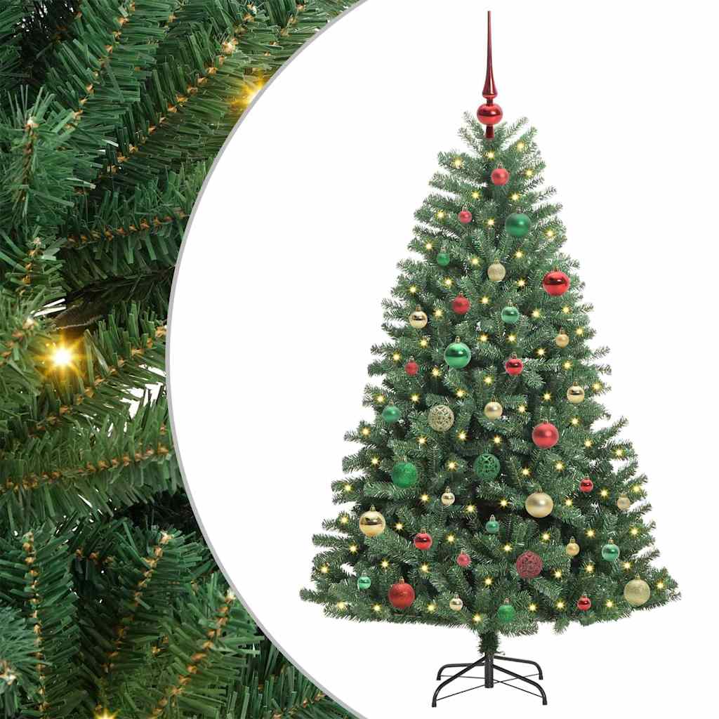 Kunstmatige Inklapbare Kerstboom Groen 150 cm PVC en Metaal