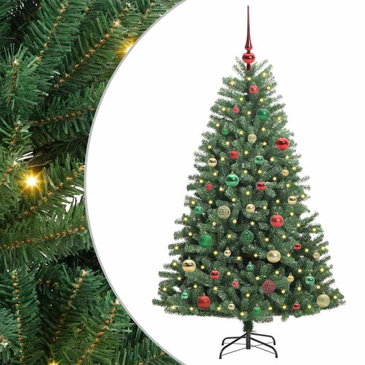 Kunstmatige Inklapbare Kerstboom Groen 150 cm PVC en Metaal