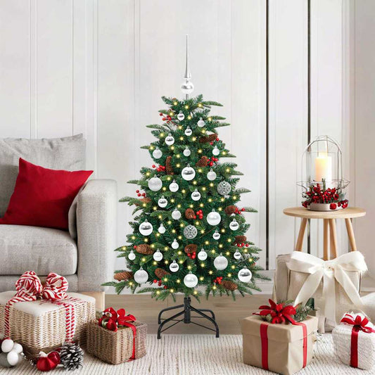 Kunstkerstboom Groen 120 cm PVC en Metaal en Plastic
