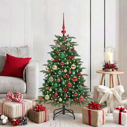 Kunstkerstboom Groen 120 cm PVC en Metaal en Plastic