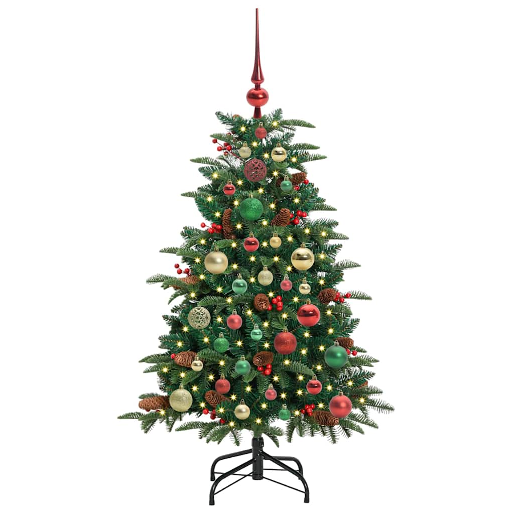 Kunstkerstboom Groen 120 cm PVC en Metaal en Plastic