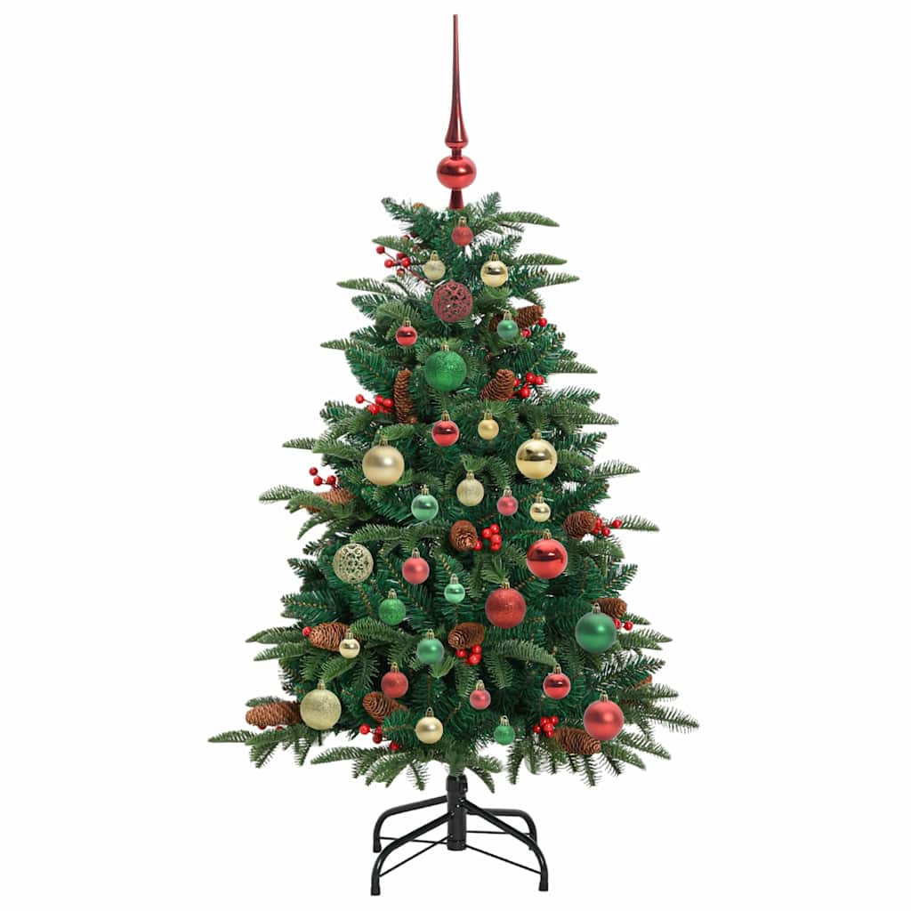Kunstkerstboom Groen 120 cm PVC en Metaal en Plastic