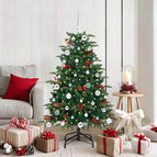 150 cm / met LED's en zilveren ballen