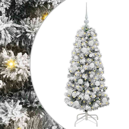 Kunstmatige Inklapbare Kerstboom 150 Led's Groen En Wit