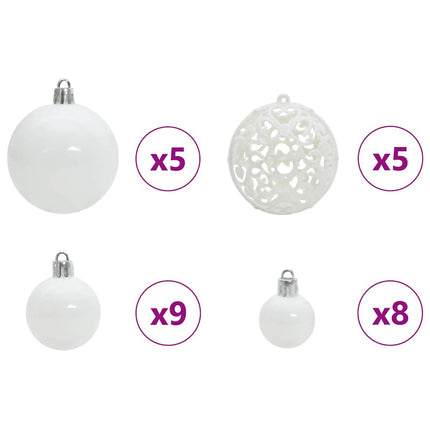 Kunstmatige Inklapbare Kerstboom 150 Led's Groen En Wit