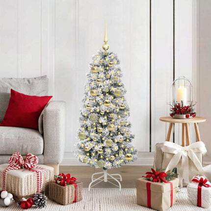 Kunstmatige Inklapbare Kerstboom 150 Led's Groen En Wit