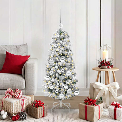 Kunstmatige Inklapbare Kerstboom 150 Led's Groen En Wit