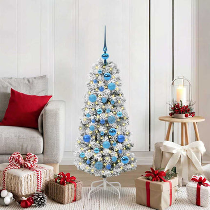 Kunstmatige Inklapbare Kerstboom 150 Led's Groen En Wit