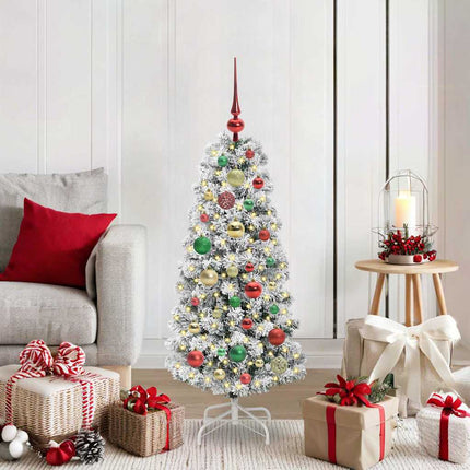 Kunstmatige Inklapbare Kerstboom 150 Led's Groen En Wit