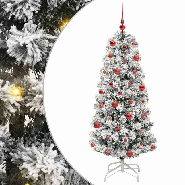 Kunstmatige Inklapbare Kerstboom 150 Led's Groen En Wit