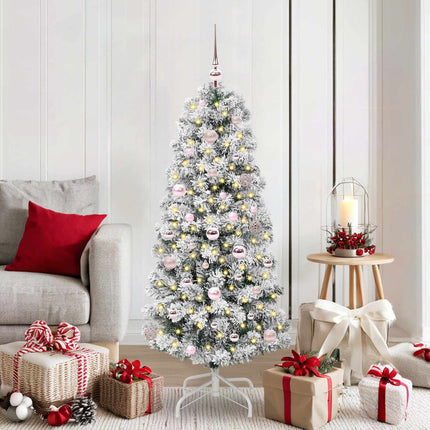 Kunstmatige Inklapbare Kerstboom 150 Led's Groen En Wit