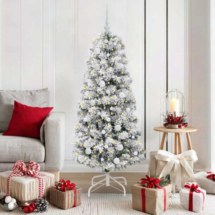 Kunstmatige Inklapbare Kerstboom 150 Led's Groen En Wit