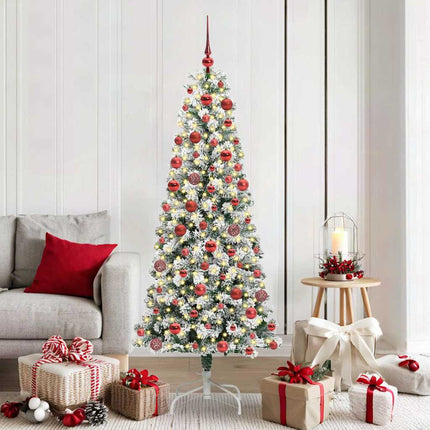 Kunstmatige Inklapbare Kerstboom 150 Led's Groen En Wit