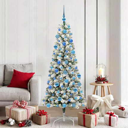 Kunstmatige Inklapbare Kerstboom 150 Led's Groen En Wit