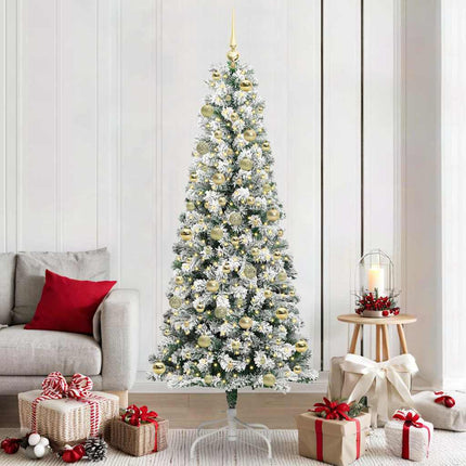 Kunstmatige Inklapbare Kerstboom 150 Led's Groen En Wit