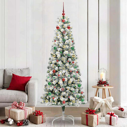 Kunstmatige Inklapbare Kerstboom 150 Led's Groen En Wit