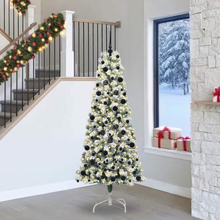 Kunstmatige Inklapbare Kerstboom 150 Led's Groen En Wit
