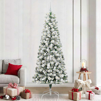 Kunstmatige Inklapbare Kerstboom 150 Led's Groen En Wit