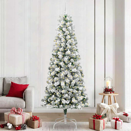 Kunstmatige Inklapbare Kerstboom 150 Led's Groen En Wit