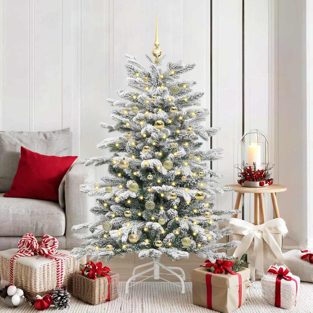 Kunstmatige Inklapbare Kerstboom Wit 150 cm PE en PVC