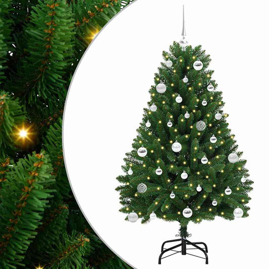 Kunstkerstboom met 150 LED Groen 150 cm PVC en Metaal