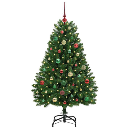 Kunstkerstboom met 150 LED Groen 150 cm PVC en Metaal