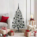 Ø 68 x 120 cm / Groen en wit / met 150 LED's en zwarte ballen