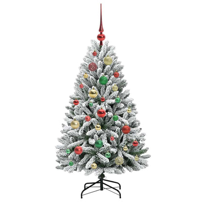 Kunstkerstboom met 150 LED Groen en Wit 120 cm PVC en Metaal