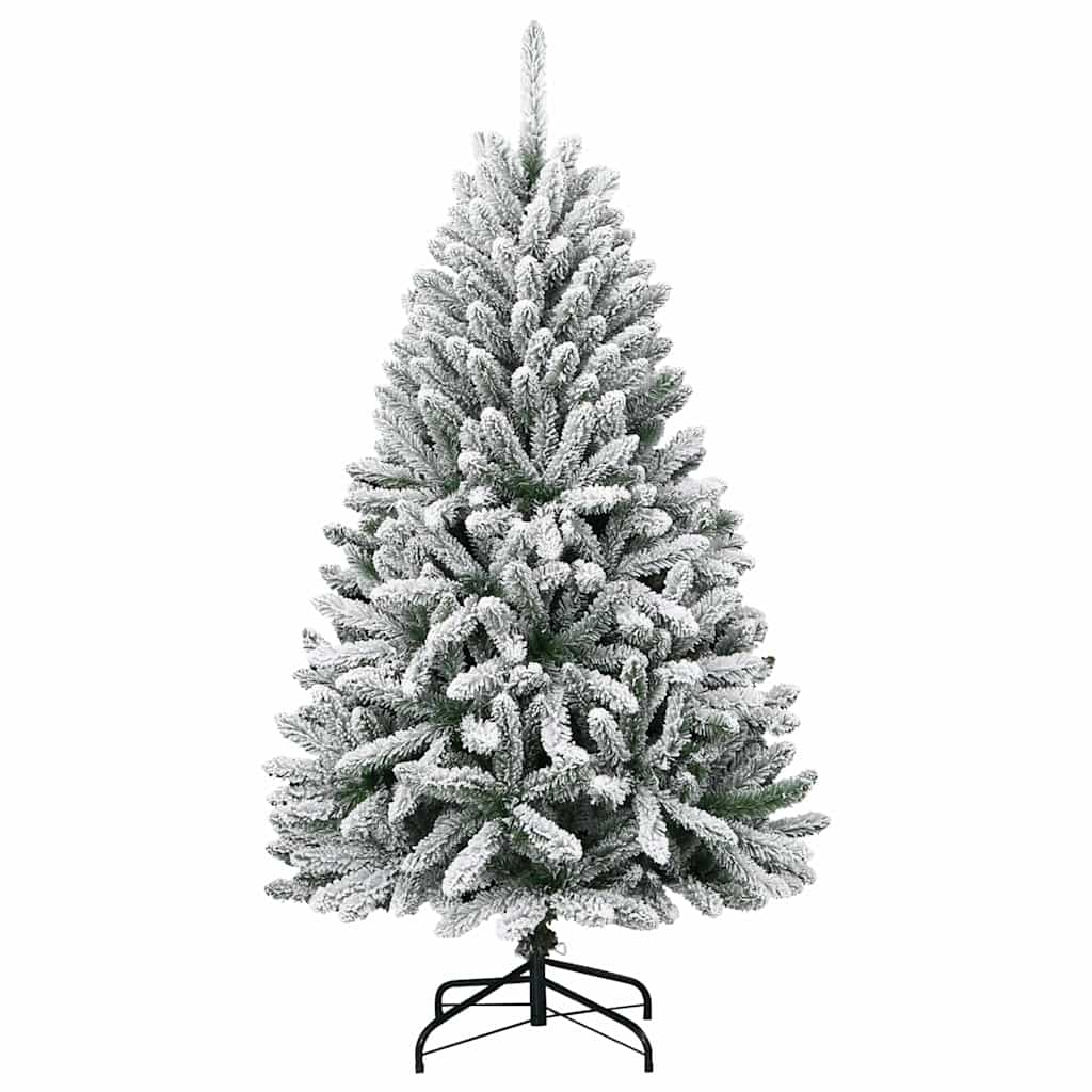 Kunstkerstboom met 150 LED Groen en Wit 150 cm PVC en Metaal
