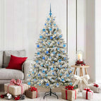 Ø 90 x 180 cm / Groen en wit / met 300 LED's en blauwe ballen