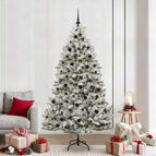 Ø 106 x 210 cm / Groen en wit / met 300 LED's en zwarte ballen